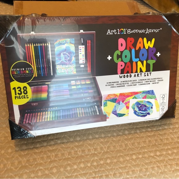 ART 101 BUDDING ARTIST - NWT 138-piece art set in wooden box. Unopened! - Picture 12 of 15